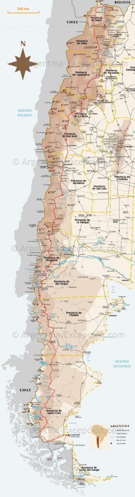 Mapa actualizado de la ruta 40